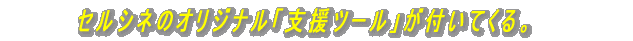 セルシネのオリジナル「支援ツール」が付いてくる。