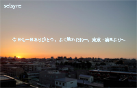 今日も一日ありがとう。よく晴れたねー。東京・練馬より～