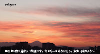 西の空が赤く染まって綺麗です。今日も一日ありがとう。東京・練馬より～