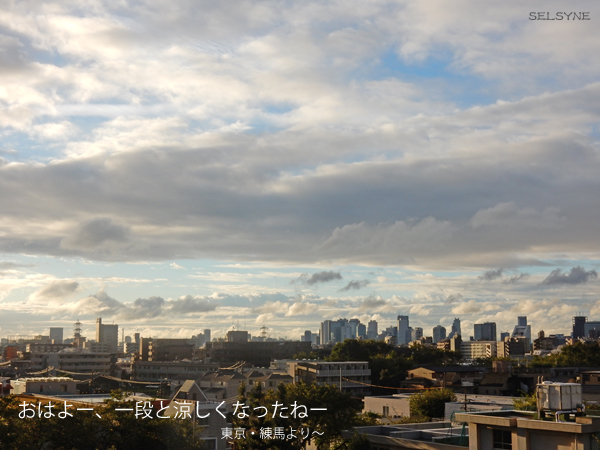 おはよー、一段と涼しくなったねー。東京・練馬より～