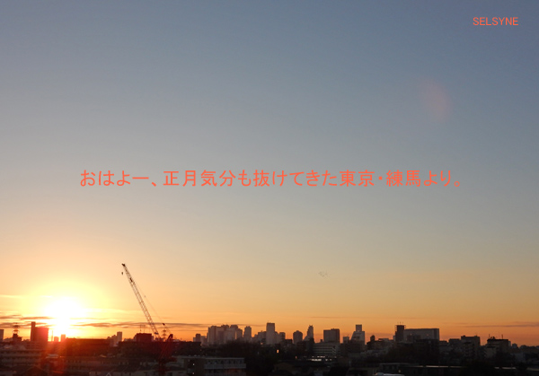 おはよー、正月気分も抜けてきた東京・練馬より。