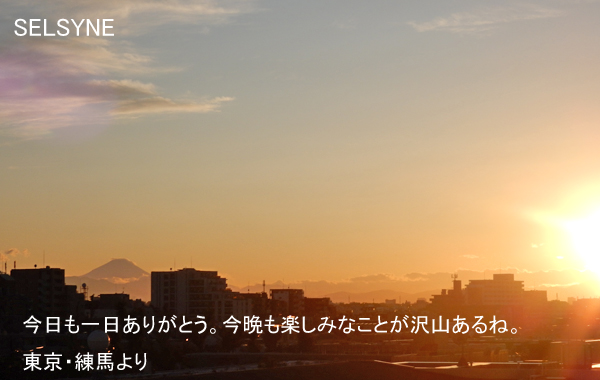 今日も一日ありがとう。今晩も楽しみなことが沢山あるね。東京・練馬より