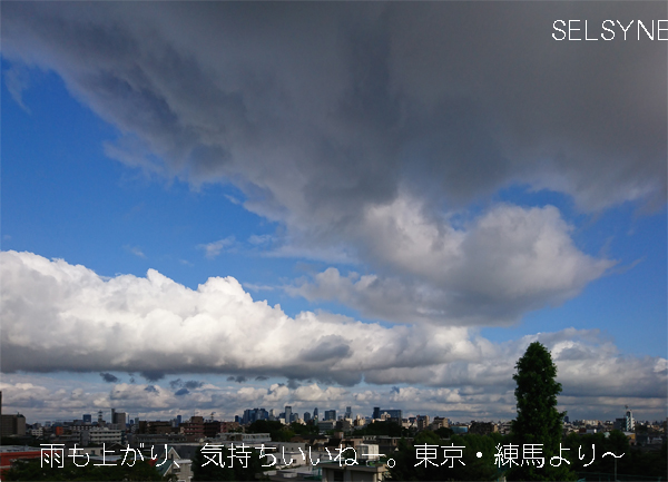 雨も上がり、気持ちいいねー。東京・練馬より～