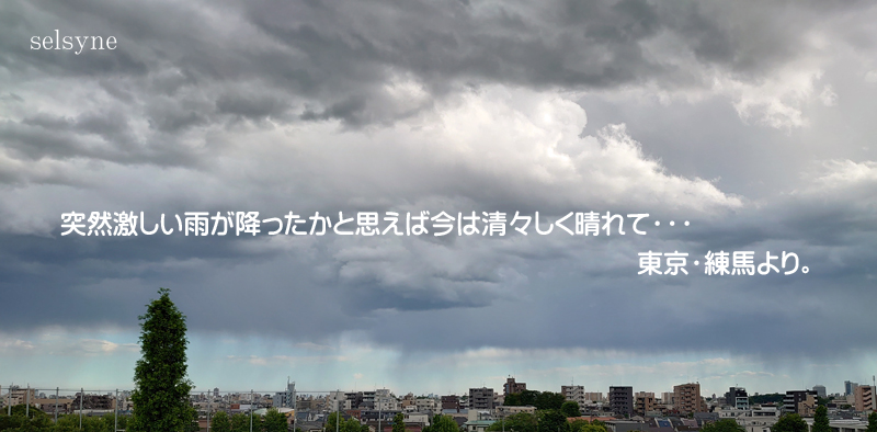 セルシネ・エイム研究所/和田知浩。突然激しい雨が降ったかと思えば今は清々しく晴れて・・・ 東京・練馬より。 突然激しい雨が降ったかと思えば今は清々しく晴れて・・・ 東京・練馬より。