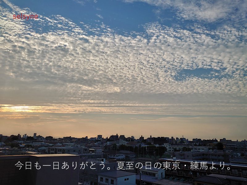 今日も一日ありがとう。夏至の日の東京・練馬より。