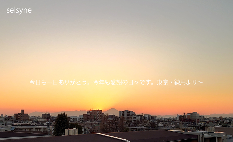 今日も一日ありがとう。今年も感謝の日々です。東京・練馬より～